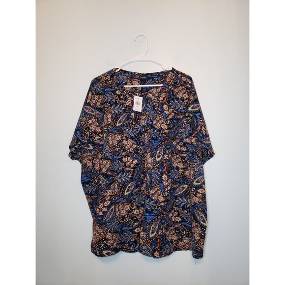 Daytrip Tops - Buckle Daytrip Womens XL Blouse Short Sleeve Boho Blue Short Sleeve Dolman NWT